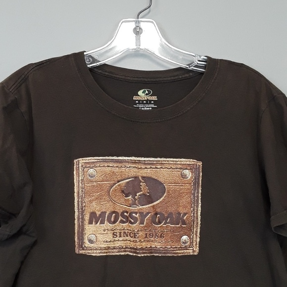 𝅺mossy Oak men's brown logo tee shirt size M - Picture 4 of 5